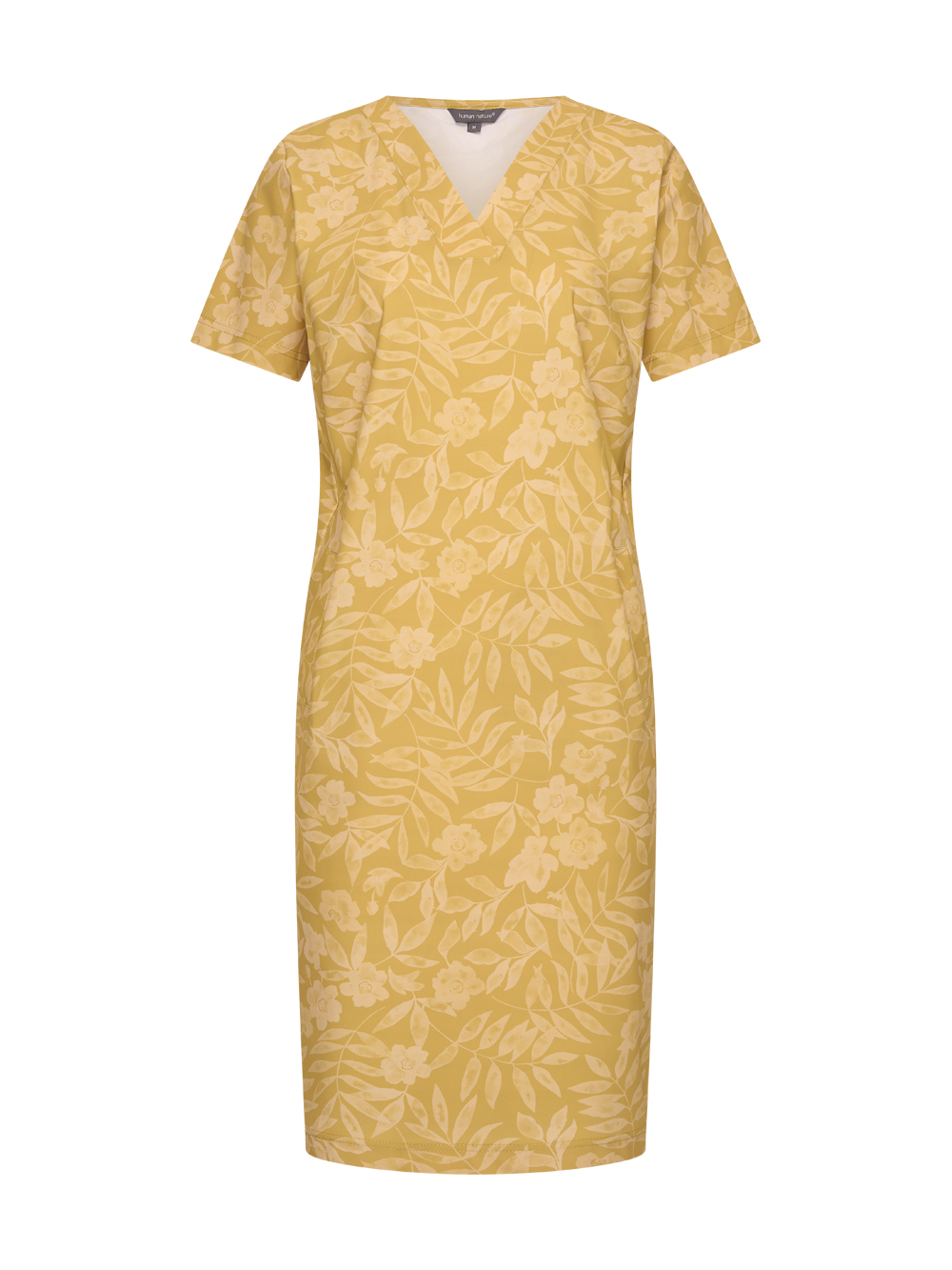Gele traveljurk met bloemenprint