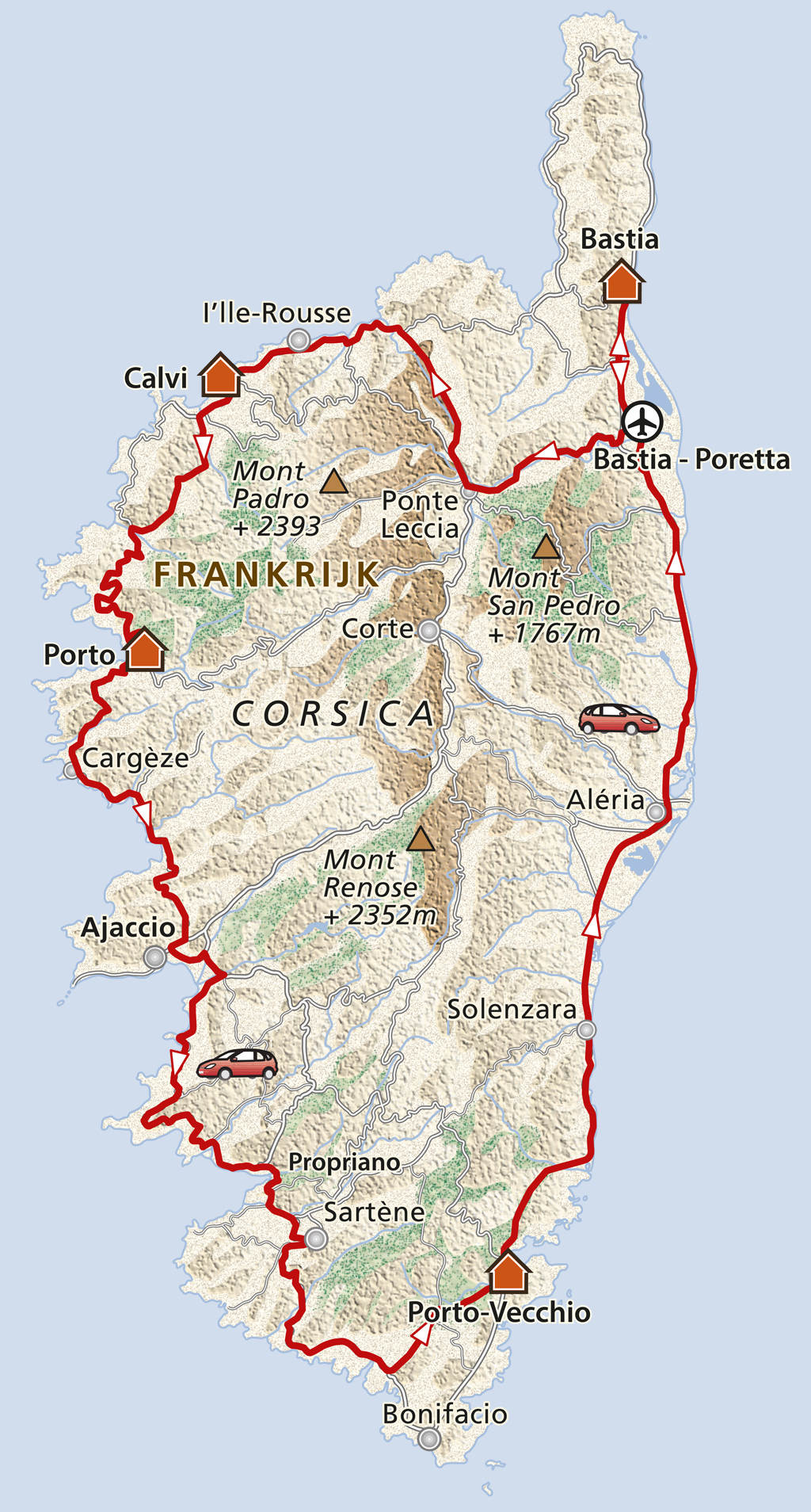 Fly And Drive Corsica 8-, 15-daagse fly-drive Magisch Corsica - vlucht Rotterdam-Bastia