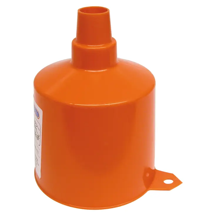 Oranje kunststof trechter voor olieblik Ø 120mm