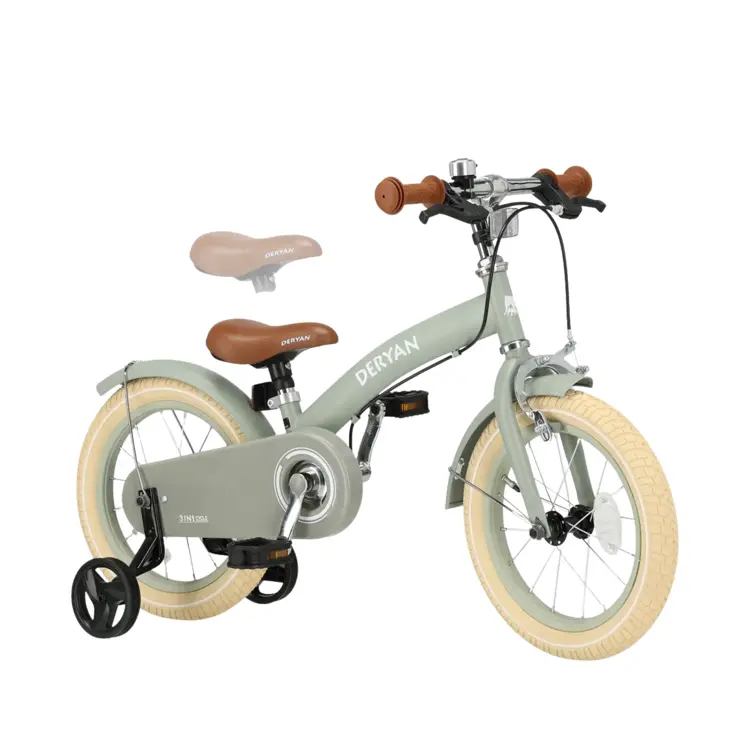 Luxe Kinderfiets 14 inch - 3 in 1 - Loopfiets