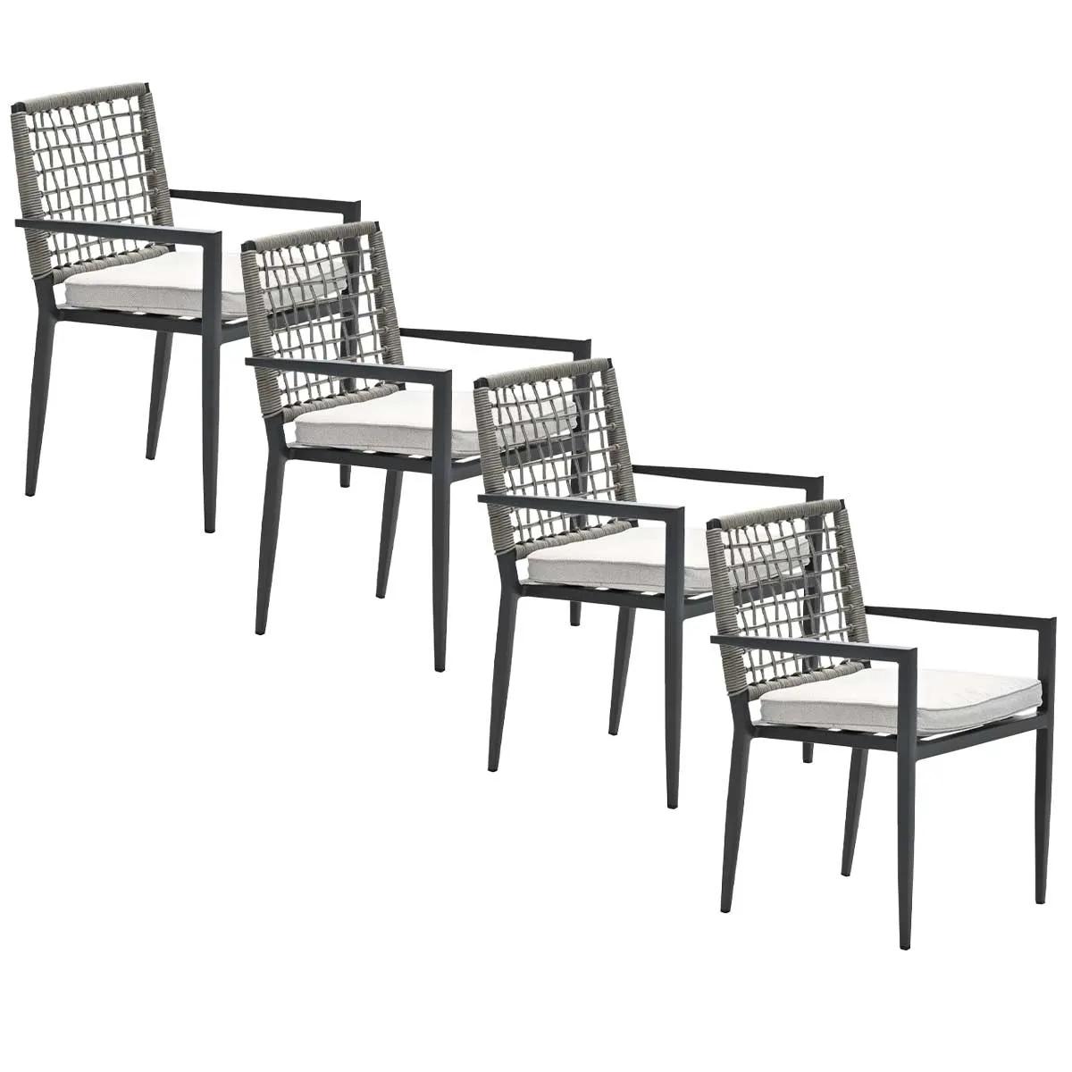 Garden Impressions Burela 4st taupe Tuinstoel   Taupe