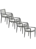 Burela 4st taupe Tuinstoel