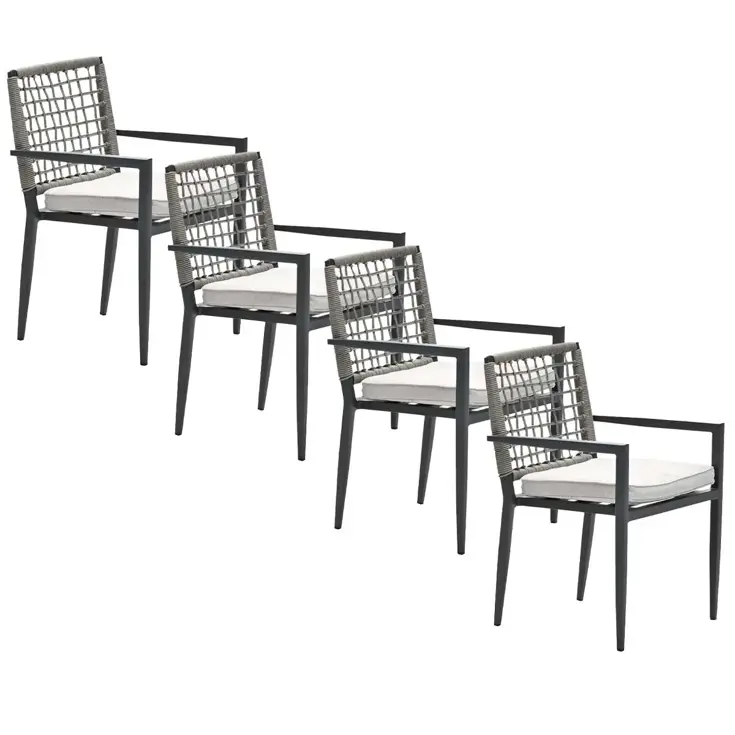Burela 4st taupe Tuinstoel