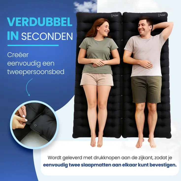 Eenpersoons slaapmatje met voetpomp