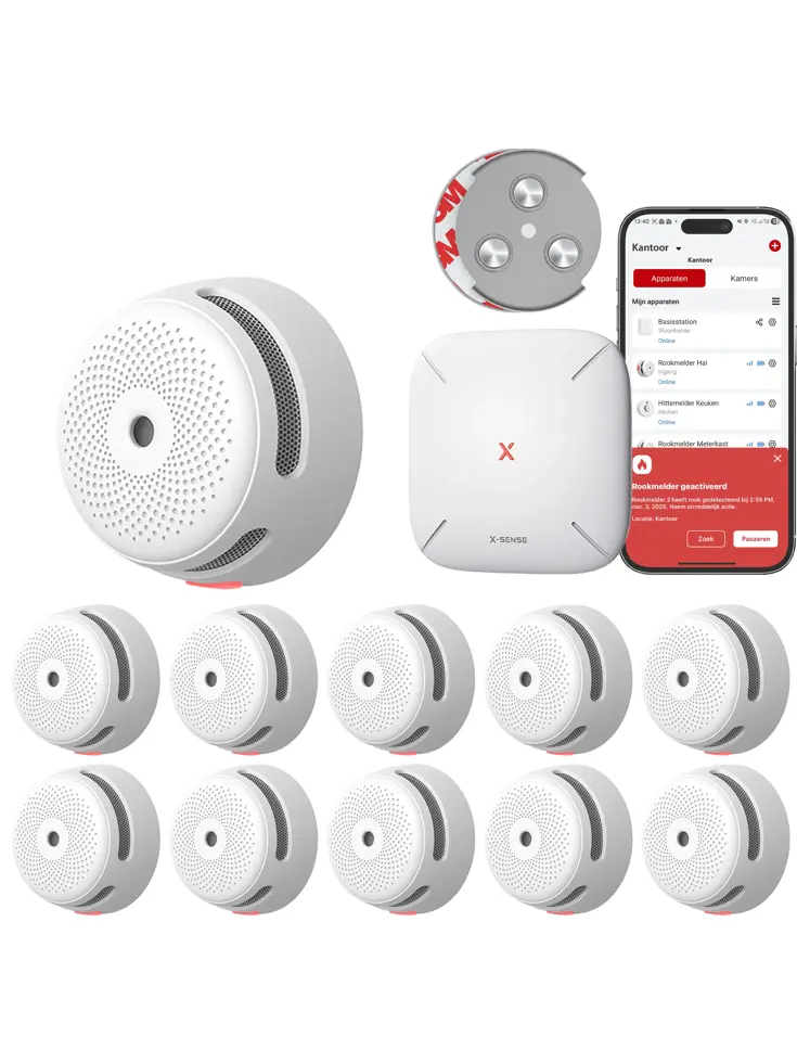 Link+ Pro bundel 10 Rookmelders, 1 Gateway