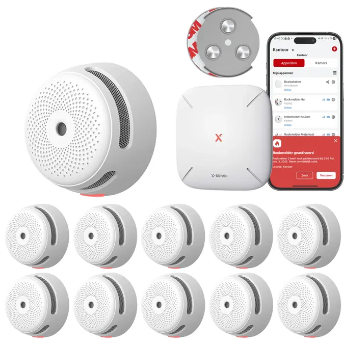 Link+ Pro bundel 10 Rookmelders, 1 Gateway