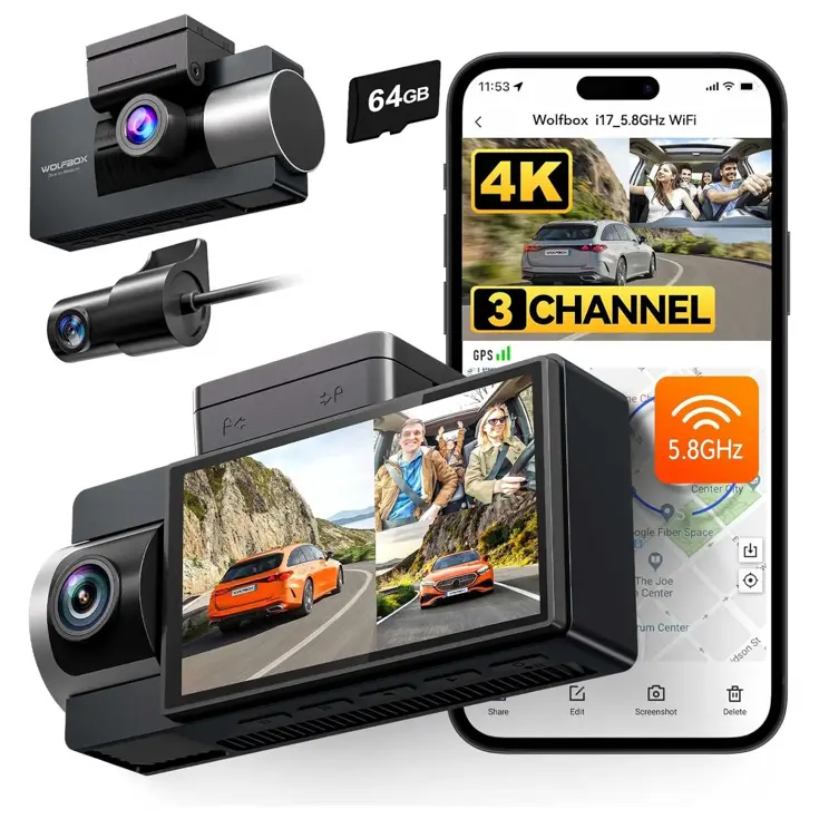 i17 3CH 4K Wifi GPS 64gb dashcam
