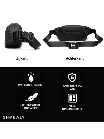Shobaly Heuptas Zwart Waterdicht