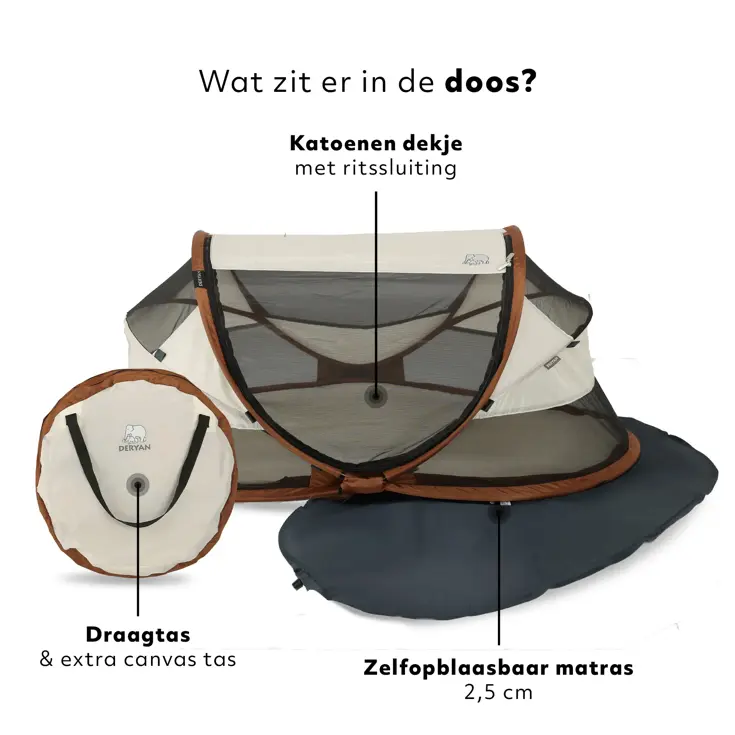 Baby luxe campingbedje - Zelfopblaasbare matras