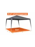 Partytent 3x3 m grijs - waterafstotend met frame