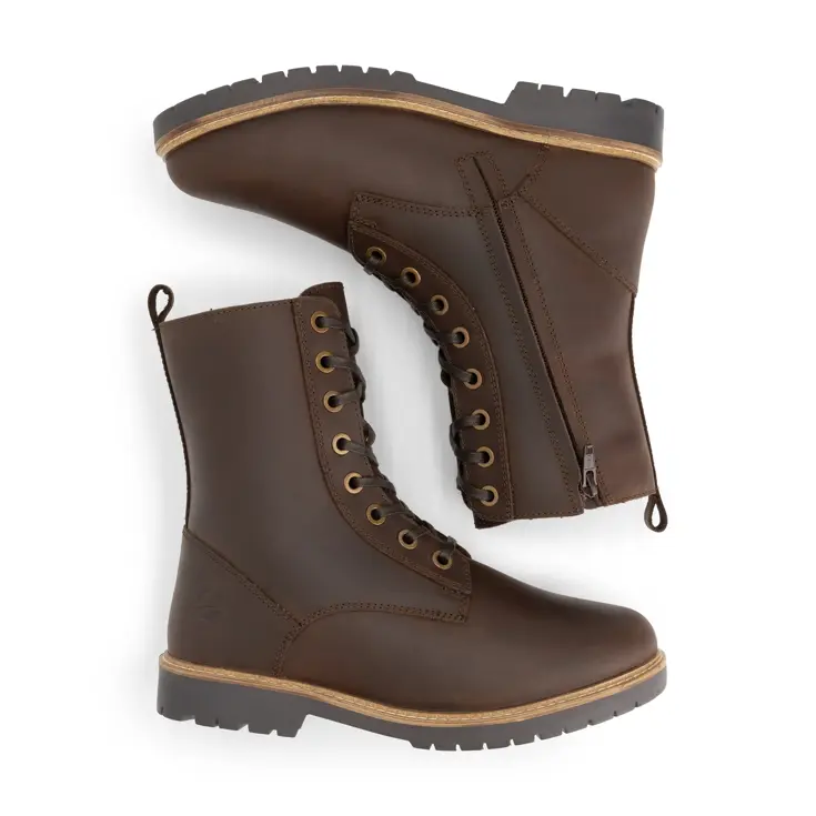 Torpsund Dames - Veterboots met rits - Wol gevoerd