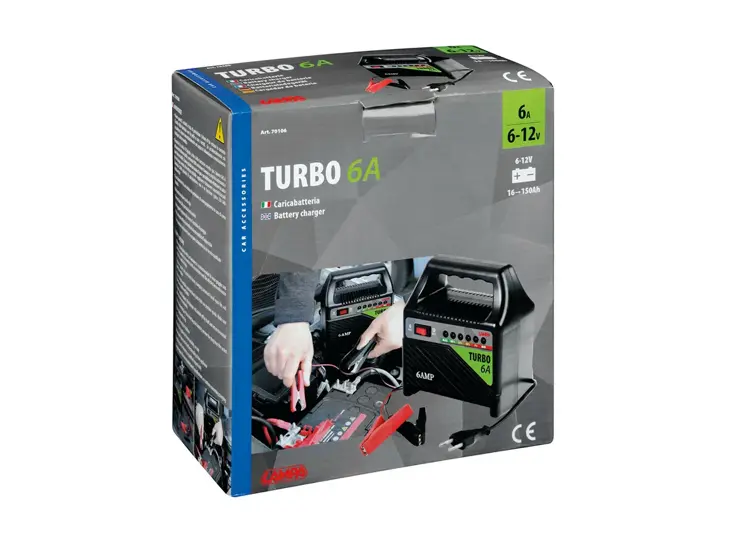 Turbo 6A acculader 6/12V met LED-indicatoren