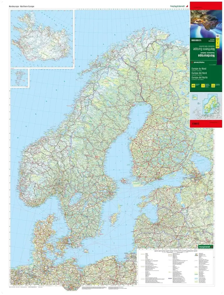 Wegenkaart Noord-Europa - Scandinavië