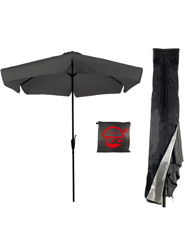 CUHOC Parasol Grijs 3m + Redlabel Parasolhoes