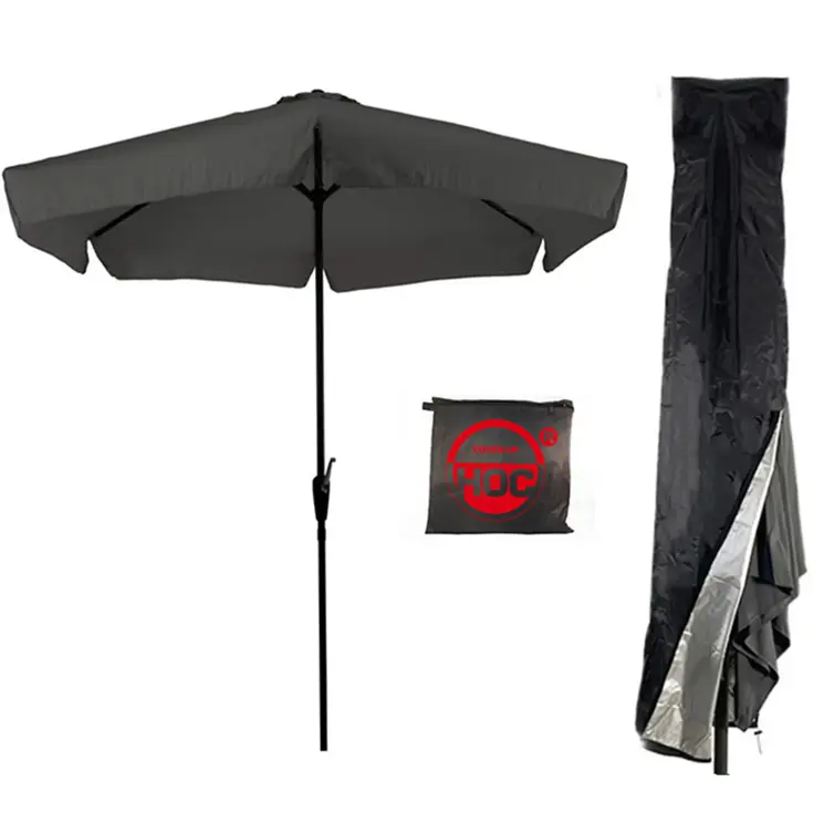 CUHOC Parasol Grijs 3m + Redlabel Parasolhoes