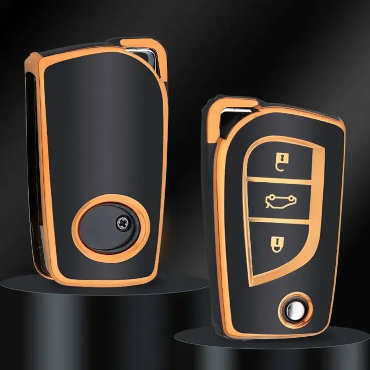 TPU Sleutelhoesje voor Toyota goud C3