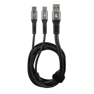 Kabel met dubbele connector - USB > USB-C