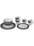Servies Classic 16 Stuks Wit/Grijs