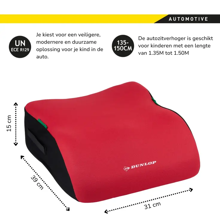 Kinderzitje Rood - Stoelverhoger UN ECE R129