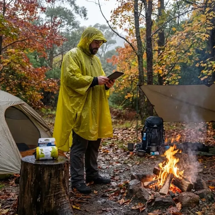 Nano Regenponcho met tarp