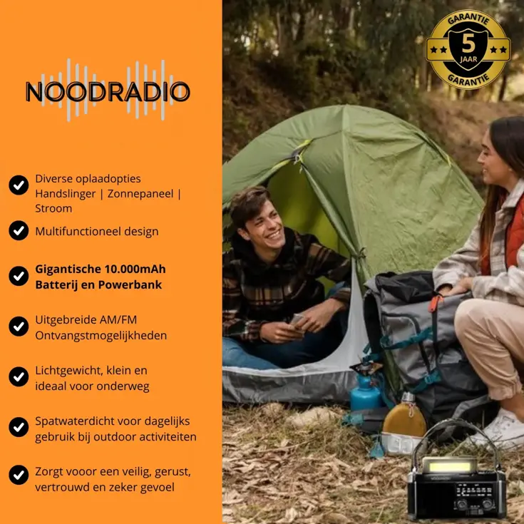 Noodradio 10.000mAh + Zaklamp