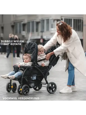 Luxe Elena dubbele buggy - Compact - Lichtgewicht