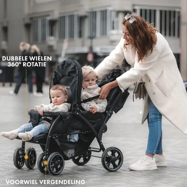 Luxe Elena dubbele buggy - Compact - Lichtgewicht