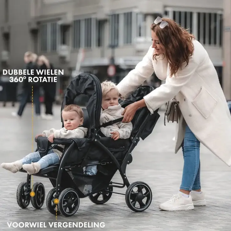 Luxe Elena dubbele buggy - Compact - Lichtgewicht