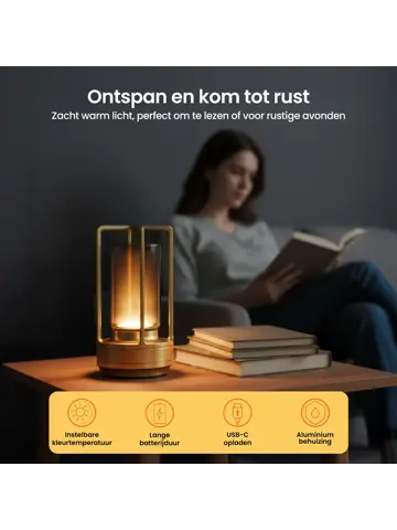 Lumina Tafellamp Oplaadbaar - 17.5cm - LED