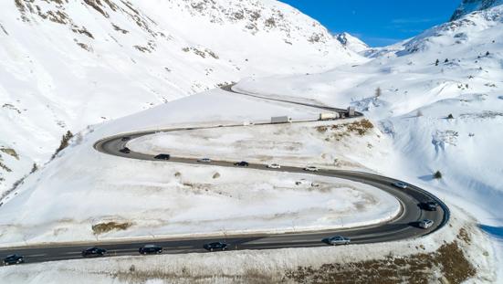 Bergpas in de winter