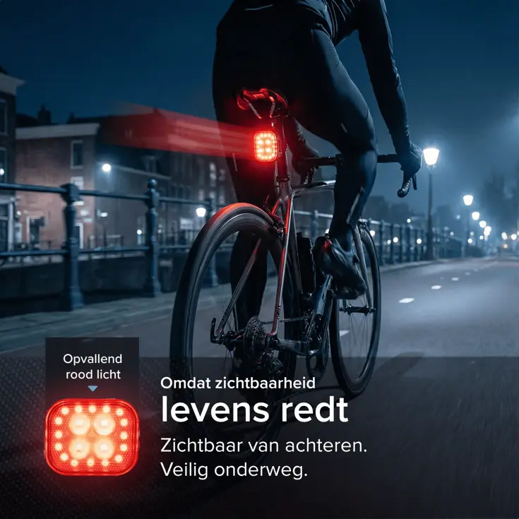 4x Fietslampjes - LED Achterlicht en Voorlicht