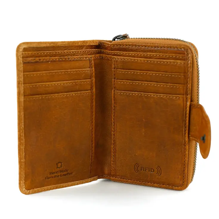 Loet - Suede ritsportemonne - 6 pasjes