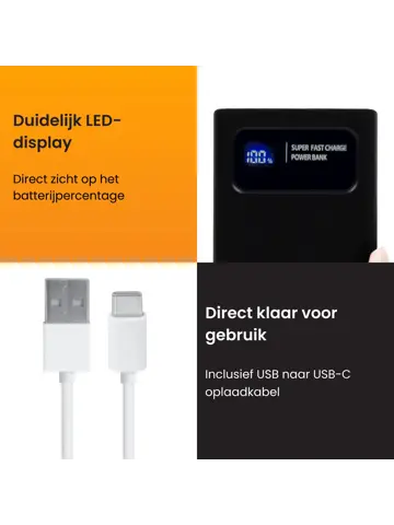 Powerbank 20000 mAh Snellader & LED Display