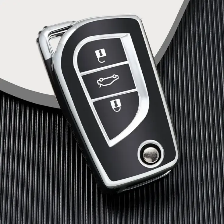 TPU Sleutelhoesje voor Toyota zwart C3