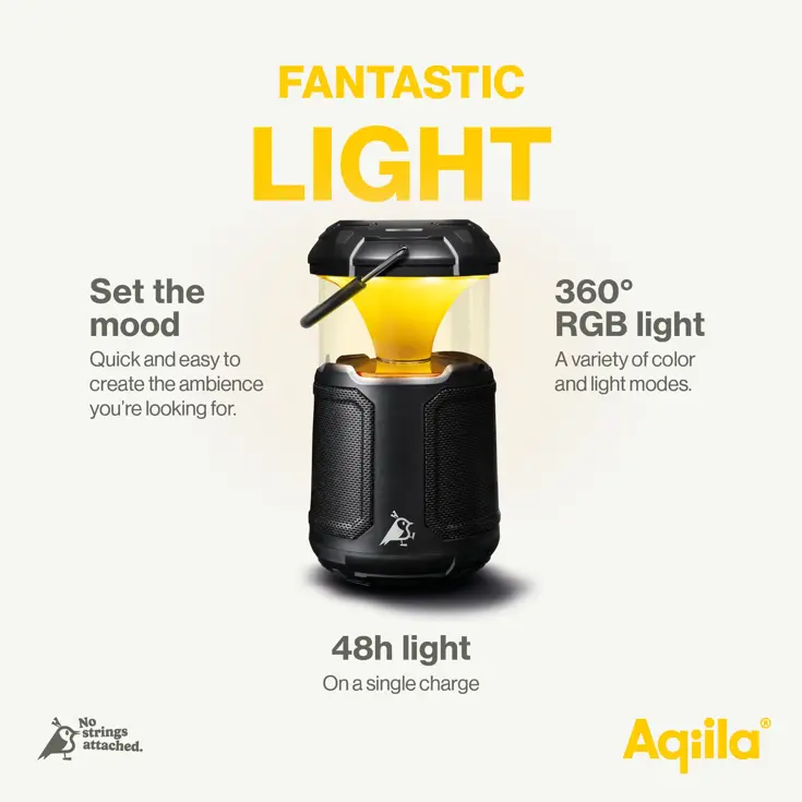 Campinglamp met powerbank en speaker