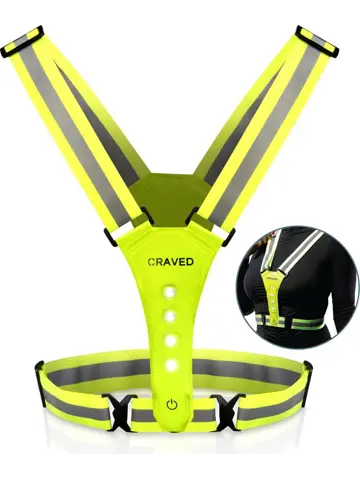 Craved Hardloopvest LED - Oplaadbaar - Geel