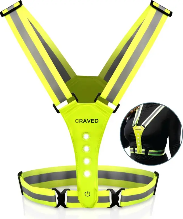 Craved Hardloopvest LED - Oplaadbaar - Geel