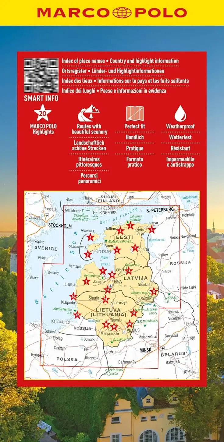 Wegenkaart Estland - Letland - Litouwen