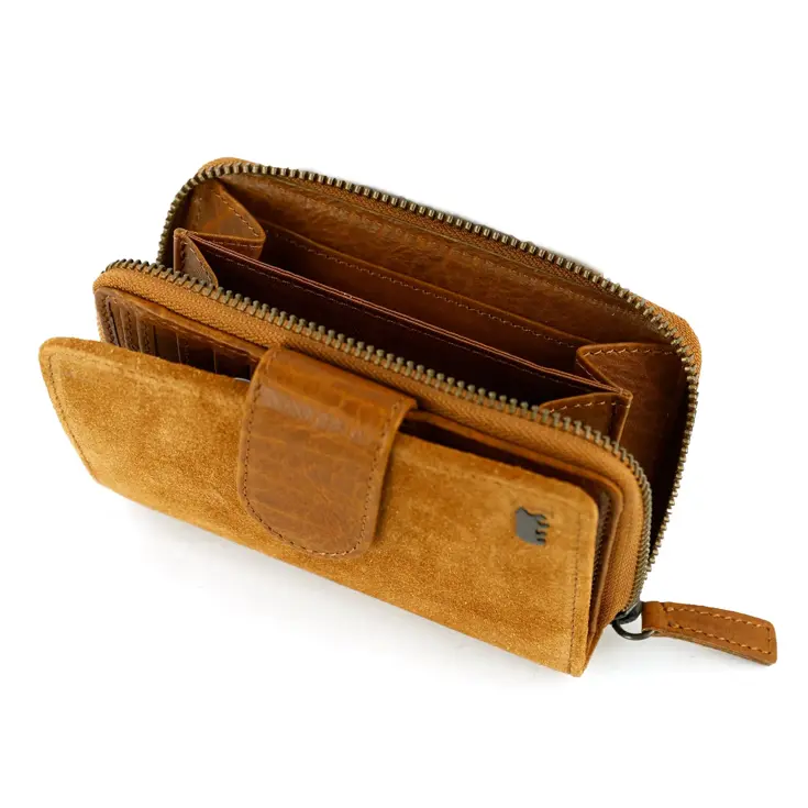 Loet - Suede ritsportemonne - 6 pasjes