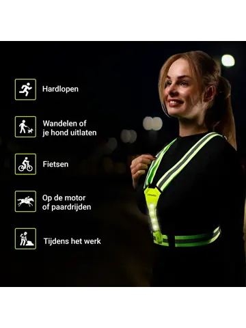 Craved Hardloopvest LED - Oplaadbaar - Geel