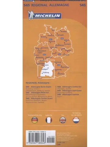 Wegenkaart Duitsland – zuid west – 545 – Michelin