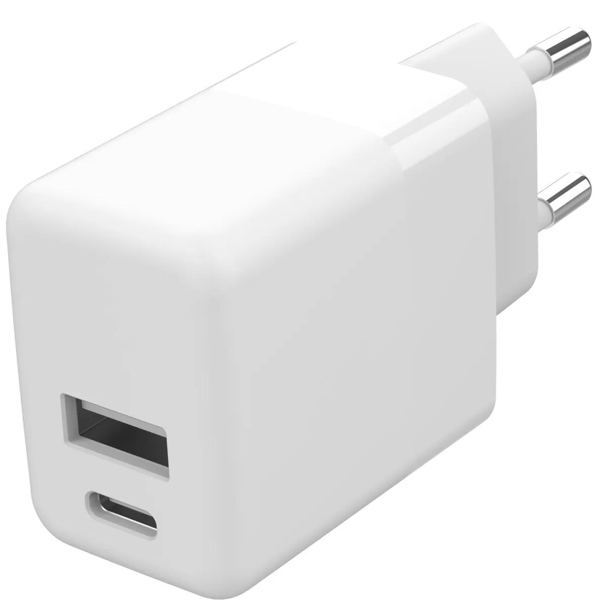 Accezz  Wall Charger USB-C en USB  20 Watt  Wit main product image