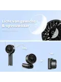Oplaadbare Handventilator met Powerbank - Zwart