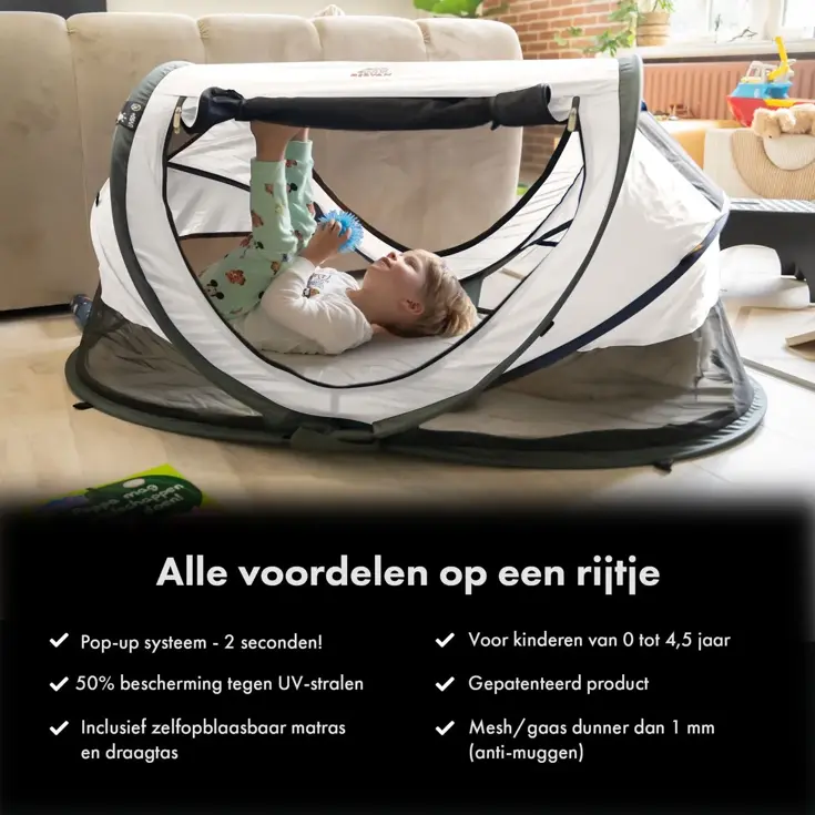 Peuter luxe campingbedje - Zelfopblaasbare matras