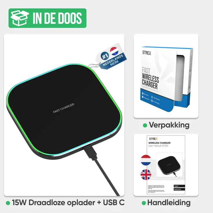 Draadloze Oplader - Zwart