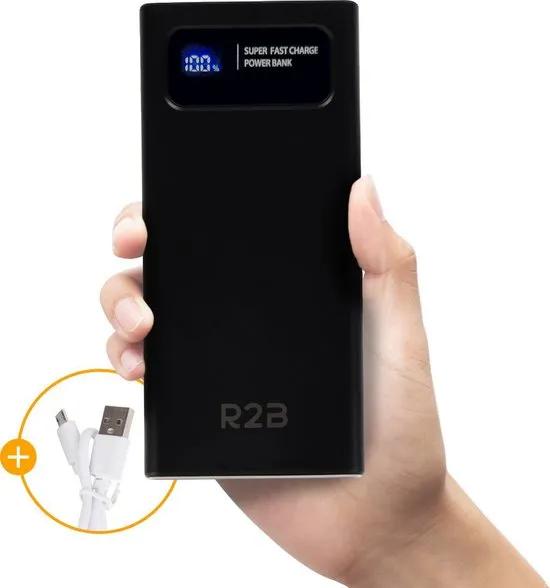 R2B  Powerbank 10000 mAh  LED Display  Zwart main product image