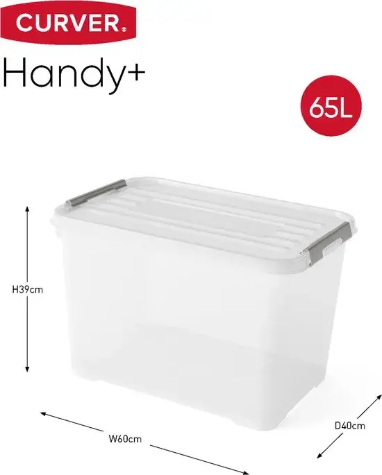 Curver Handy+ Opbergbox - 65L - 2 stuks
