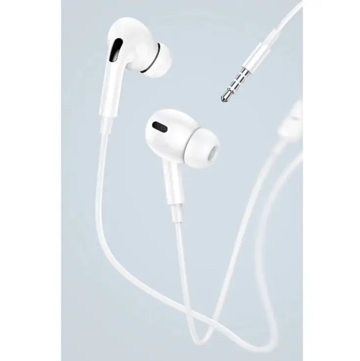 Bedrade Oordopjes AUX - 1.2m - Wit - USAMS