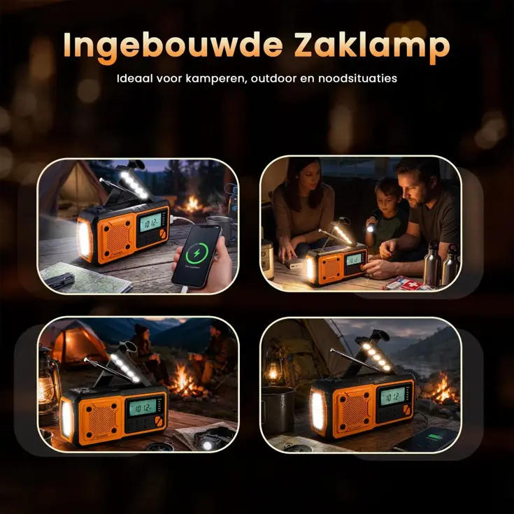 Noodradio FM/AM - 4400mAh - Solar Opwindbaar