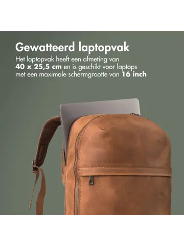 Accezz Leren Laptop rugtas